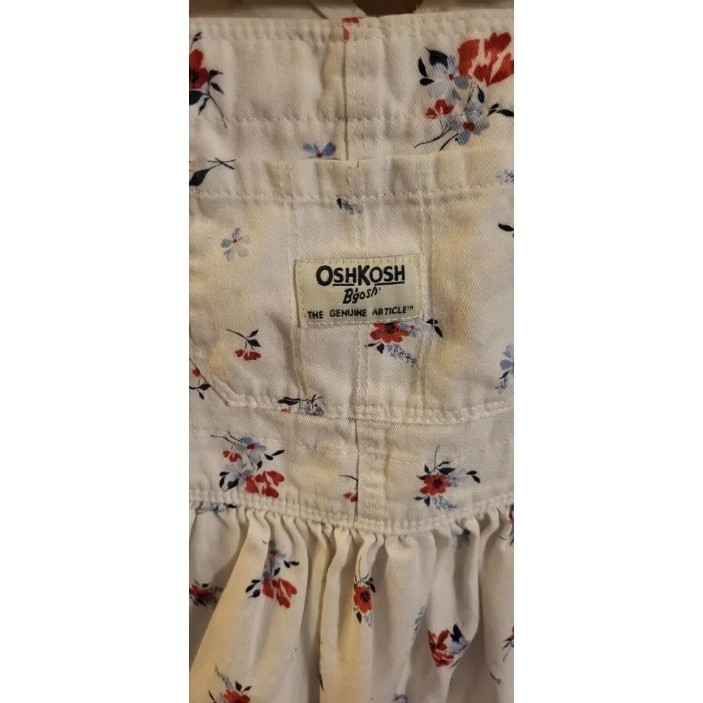 Oshkosh B'Gosh Baby‎ Girls Overall Dress White Floral 3t